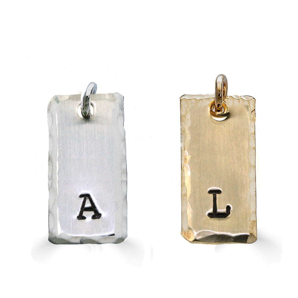 Tiny Alphabet Charms, Handstamped