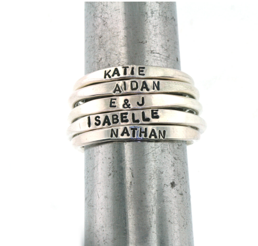 stackable name rings