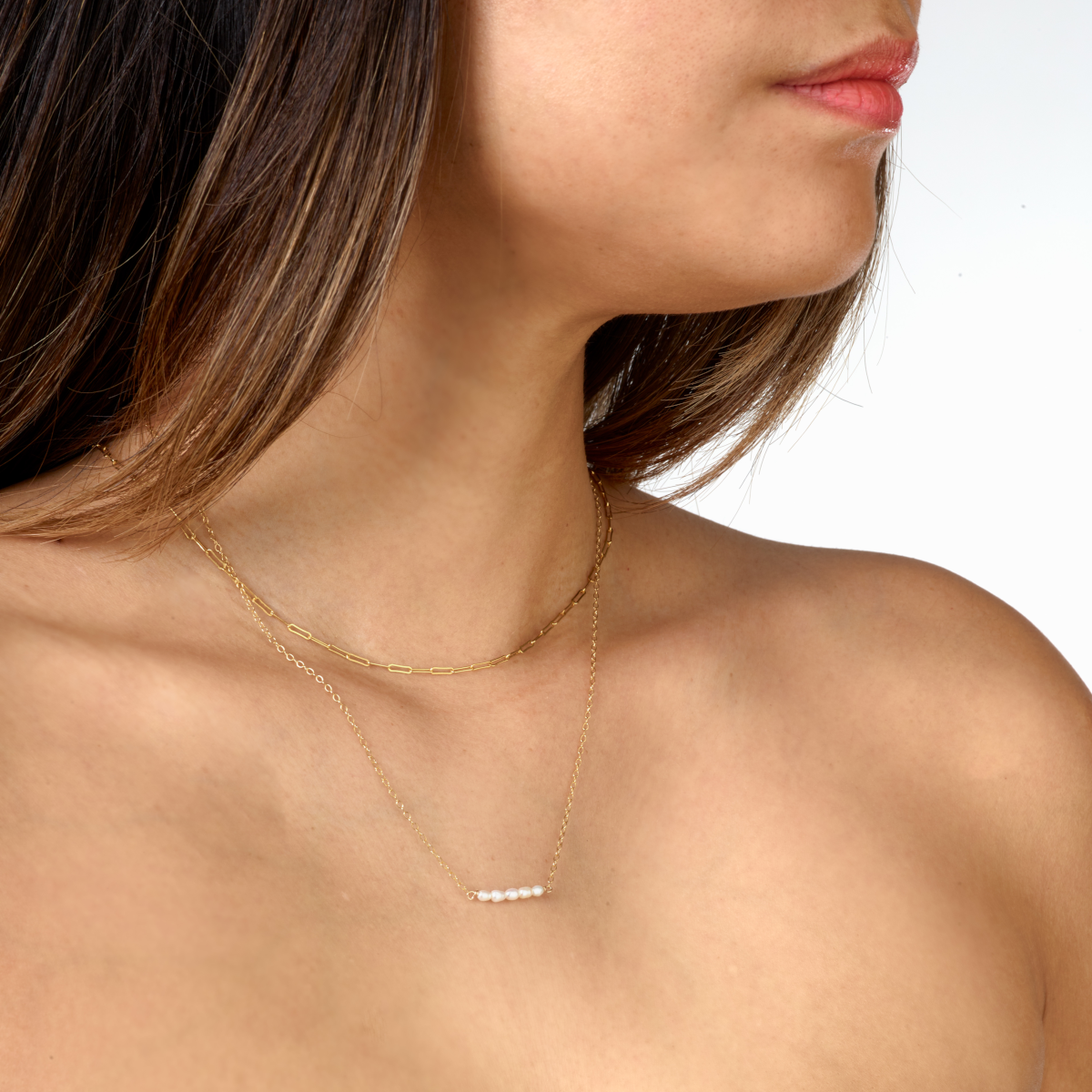 KVLmoze Paper Clip Necklace, Pearl Pendant Necklace 18k Gold India | Ubuy